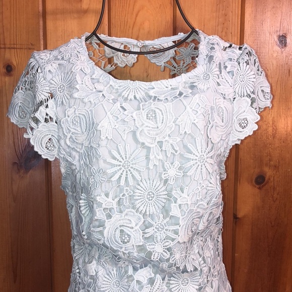 Lulus Hidden Talent Backless Light Blue Lace Dress NWT size XS mini dress - Picture 8 of 16